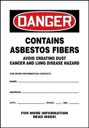 Chemical Hazard Sign - Asbestos