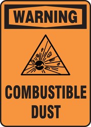OSHA Warning Safety Sign: Combustible Dust