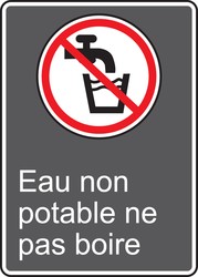 CSA Safety Sign: Eau Non Potable Ne Pas Boire