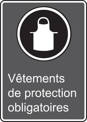 CSA Safety Sign: Vêtements De Protection Obligatoires