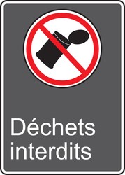 CSA Safety Sign: Déchets Interdits