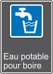 CSA Safety Sign: Eau Potable Pour Boire