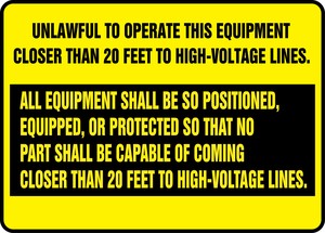 Safety Sign: Unlawful To Operate This Equipment