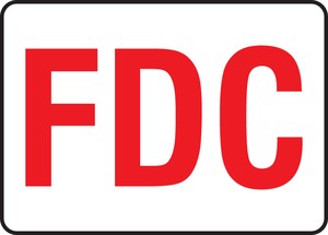 FDC Reflective Sign: FDC (Red On White)
