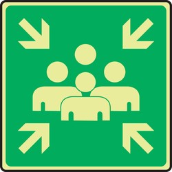 Glow-In-The-Dark Safety Sign: (Muster Point)