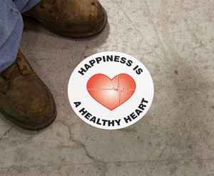 Slip-Gard™ Floor Signs: Happiness Is A Healthy Heart