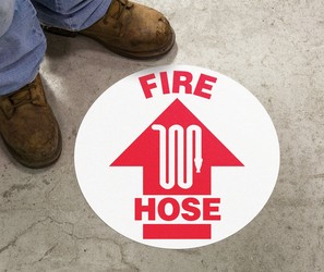 FIRE SAFETY - FIRE HOSE (W/ GRAPHIC) | SIZE: 17", MATERIAL: Adhesive Vinyl