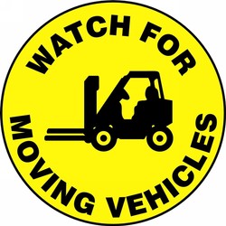 Slip-Gard™ Floor Sign: Watch For Moving Vehicles