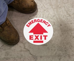 ADMITTANCE AND EXIT - EMERGENCY EXIT | SIZE: 8", MATERIAL: Adhesive Vinyl