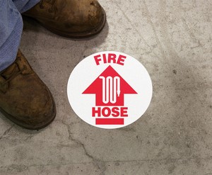 FIRE SAFETY - FIRE HOSE (W/ GRAPHIC) | SIZE: 8", MATERIAL: Adhesive Vinyl