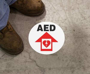 Slip-Gard™ Floor Sign: AED