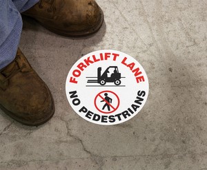 Slip-Gard™ Floor Sign: Forklift Lane - No Pedestrians