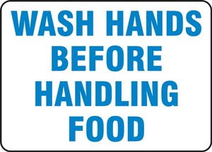 Safety Sign: Wash Hands Before Handling Food