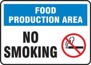 Safety Sign: Food Production Area - No Smoking