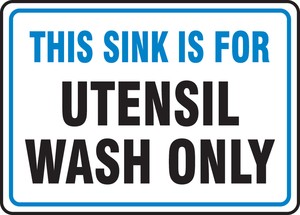 Slip-Gard™ Floor Sign: This Sink Is For Utensil Wash Only
