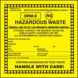 Pre-Printed Hazardous Waste Label