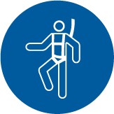 ISO Mandatory Safety Sign: Wear Safety Harness (2011)