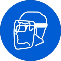 ISO Mandatory Safety Sign: Wear Face Shield & Eye Protection