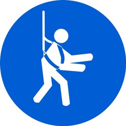 ISO Mandatory Safety Sign: Wear Safety Harness (2003)