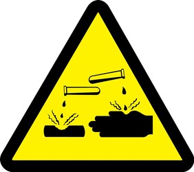 ISO Warning Safety Sign: Corrosive/Acid Hazard (2003)