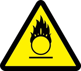 ISO Warning Safety Sign: Oxidizing Materials Hazard (2003)