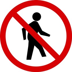 ISO Prohibition Safety Sign: No Pedestrians - 2003