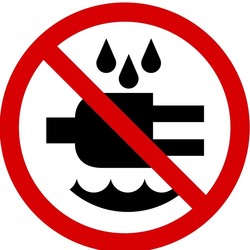 ISO Prohibition Safety Sign: Do Not Expose To Water - 2003