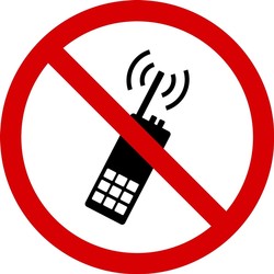 ISO Prohibition Safety Sign: No Activated Mobile Phone (2003)