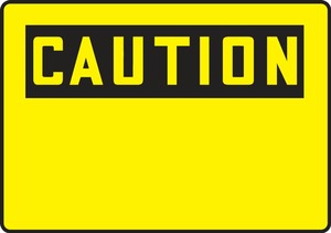 Contractor Preferred OSHA Caution Safety Sign: (Blank)