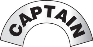 REFLECTIVE EMERGENCY RESPONSE HELMET STICKER - CAPTAIN | SIZE: 3" x 6 7/8", MATERIAL: Reflective Sheet