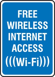 Safety Sign: Free Wireless Internet Access (((Wi-Fi)))