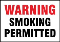 Warning Safety Sign: Smoking Permitted