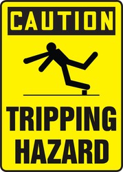 OSHA Caution Safety Sign: Tripping Hazard