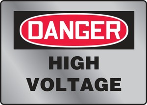 OSHA Danger Stainless Steel Sign: High Voltage