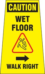 OSHA Caution 2 X Fold-Ups® : Wet Floor - Walk Right/Left