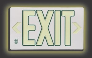 Ultra-Glow™ Exit Sign: Plastic Case Style