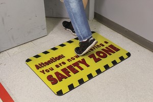 Commercial-Grade Floor Mat: Attention - You Are Now Entering A Safety Zone