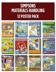 The Simpsons™ Safety Posters: Materials Handling - 12 Poster Pack