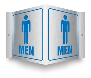 Brushed Aluminum 3D Projection™ Sign: Men