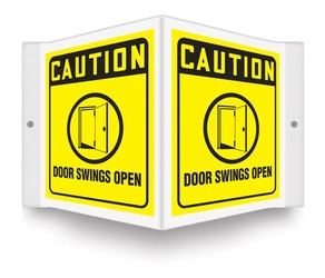 OSHA Caution Projection™ Sign: Door Swings Open