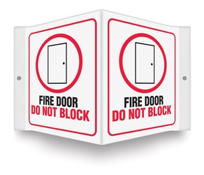 Projection™ Safety Sign: Fire Door - Do Not Block