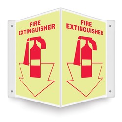3D SIGNS - FIRE EXTINGUISHER (W/GRAPHIC) | MATERIAL: Lumi-Glow Plastic, SIZE: 12" x 9" Panel, STYLE: 3D