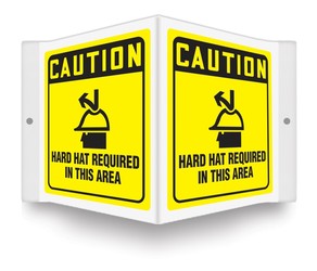 OSHA Caution Projection™ Sign: Hard Hat Required In This Area
