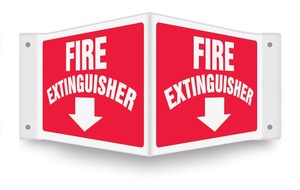 3D SIGNS - FIRE EXTINGUISHER (ARROW) | SIZE: 8" x 12" Panel, STYLE: 3D