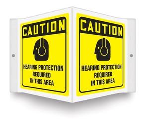 OSHA Caution Projection™ Sign: Hearing Protection Required In This Area