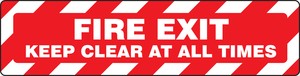 Slip-Gard™ Step-Style Floor Sign: Fire Exit - Keep Clear At All Times