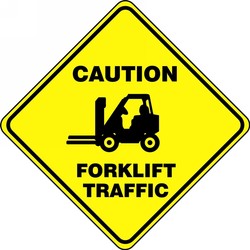 Slip-Gard™ Diamond Floor Sign: Caution - Forklift Traffic