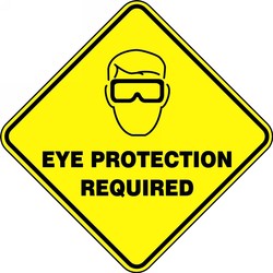 Slip-Gard™ Diamond Floor Sign: Eye Protection Required