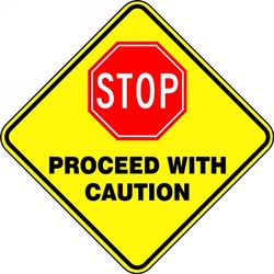 Slip-Gard™ Diamond Floor Sign: Stop - Proceed With Caution