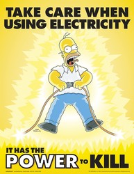The Simpsons™ Safety Posters: Take Care When Using Electricity